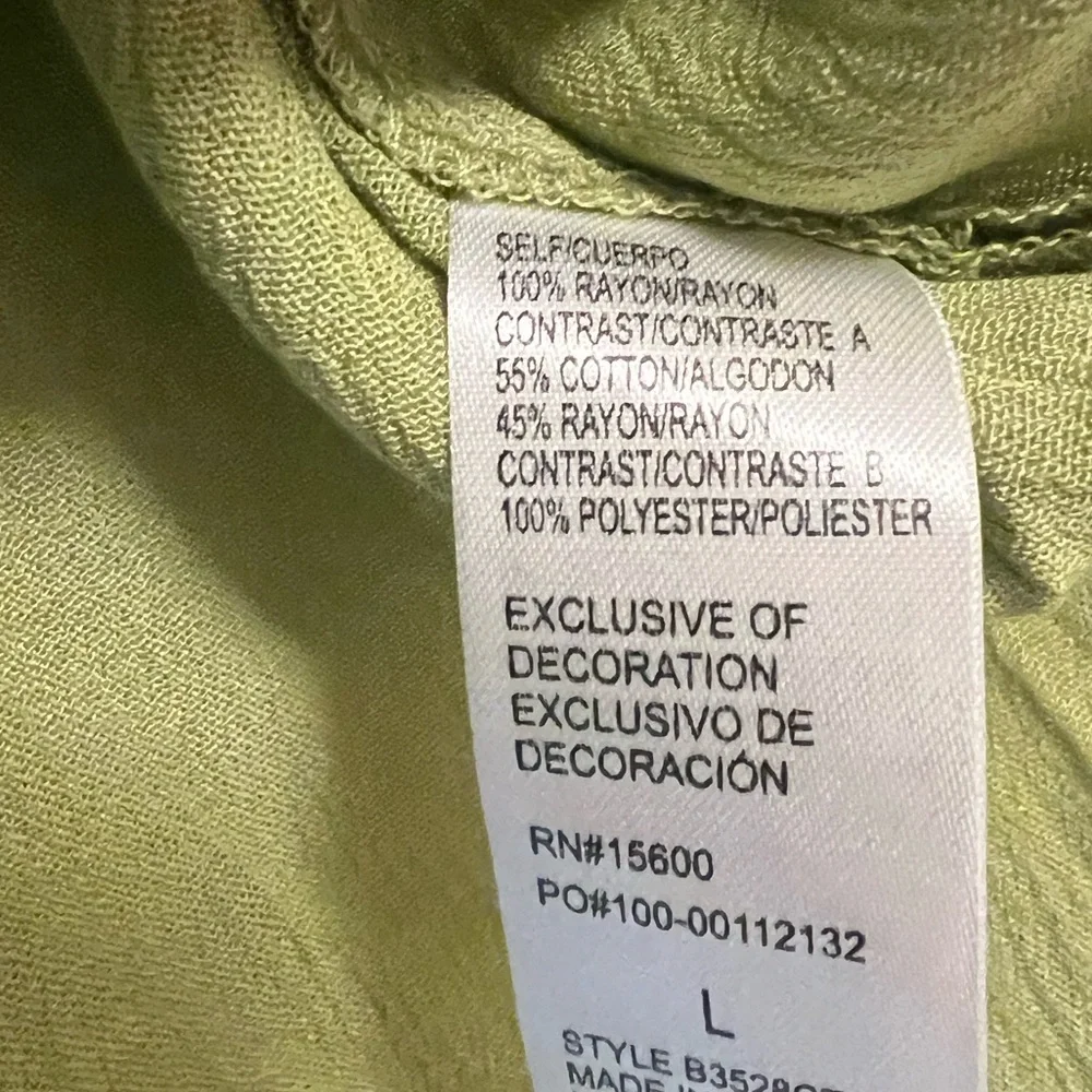 Democracy Olive Green Embroidered Top - Picture 8 of 9